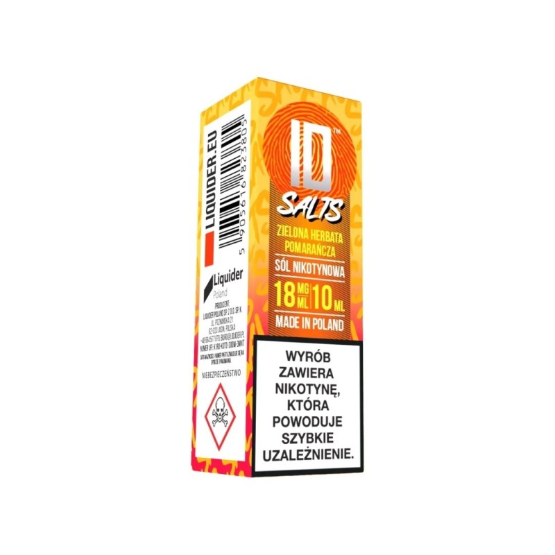 Liquid ID Salt - 10 ml Zielona Herbata Pomarańcza 18mg (A25) | Eliq Vapoteur