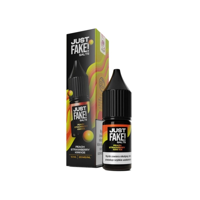 Liquid Just Fake! Salts - Peach Strawberry Kiwi Ice 20mg (A25) | Eliq Vapoteur