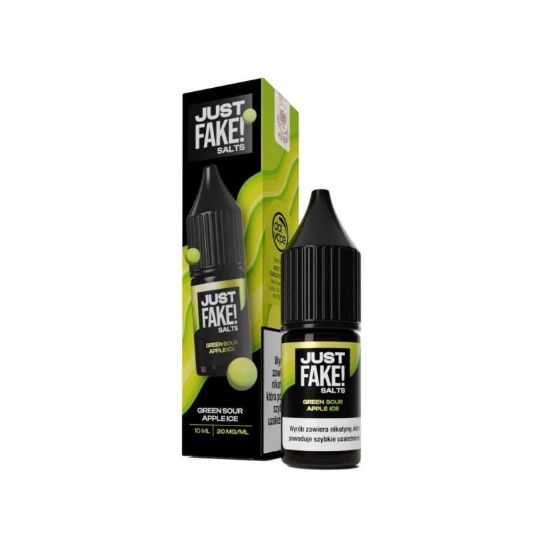 Liquid Just Fake! Salts - Green Sour Apple Ice 20mg (A25) | Eliq Vapoteur