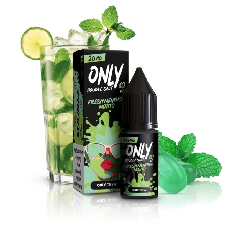Liquid Only Double Salt 10ml - Fresh Menthol Mojito 20mg (A25) | Eliq Vapoteur