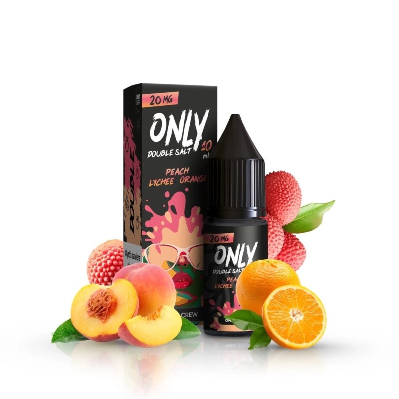 Liquid Only Double Salt 10ml - Peach Lychee Orange 20mg | Eliq Vapoteur