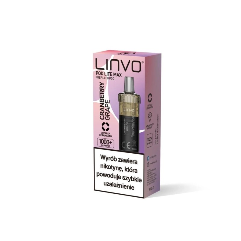 Linvo Pod Lite MAX Replacement Pod - Cranberry Grape 20mg | EliqVapoteur