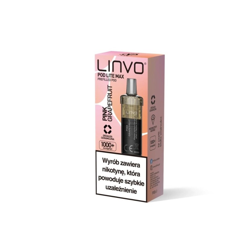 Linvo Pod Lite MAX Replacement Pod - Pink Grapefruit 20mg | EliqVapoteur