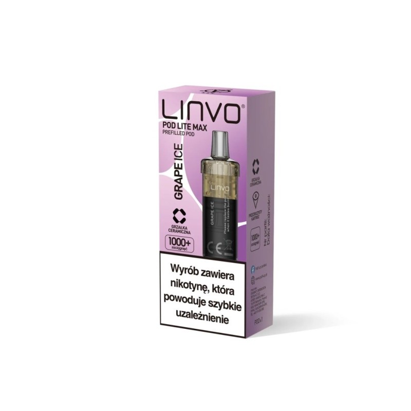 Linvo Pod Lite MAX Replacement Pod - Grape Ice 20mg | EliqVapoteur