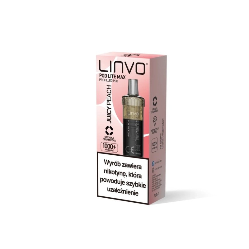 Linvo Pod Lite MAX Replacement Pod - Juicy Peach 20mg | EliqVapoteur