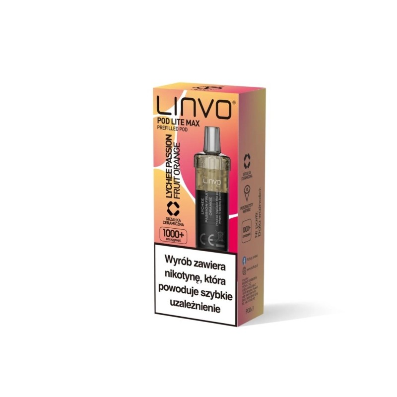 Wkład Vbar Linvo Pod Lite MAX - Litchi Fruit de la Passion Orange 20mg (A25) | Eliq Vapoteur