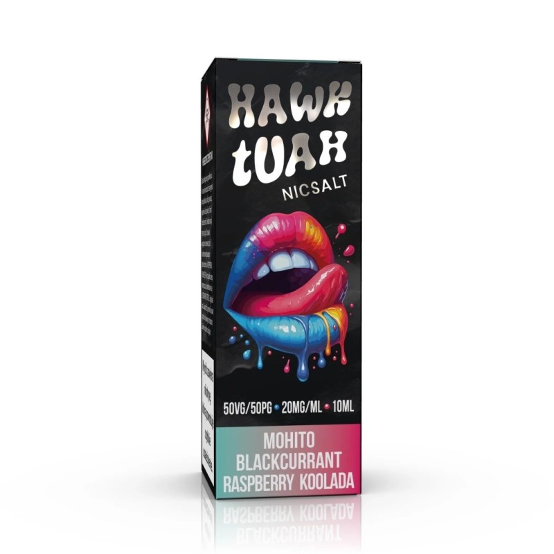Hawk Tuah Salt E-liquid 10ml - Mojito Blackcurrant Raspberry Koolada 20mg | EliqVapoteur