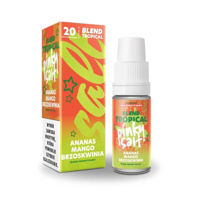 Liquid Pinky Vape Tropical Salt 10ml - Ananas Mangue Pêche 20mg (A25) | Eliq Vapoteur