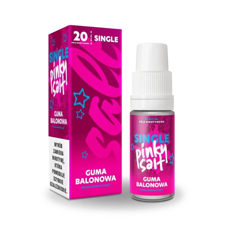 Liquid Pinky Vape Single Salt 10ml - Bubble Gum 20mg (A25) | Eliq Vapoteur