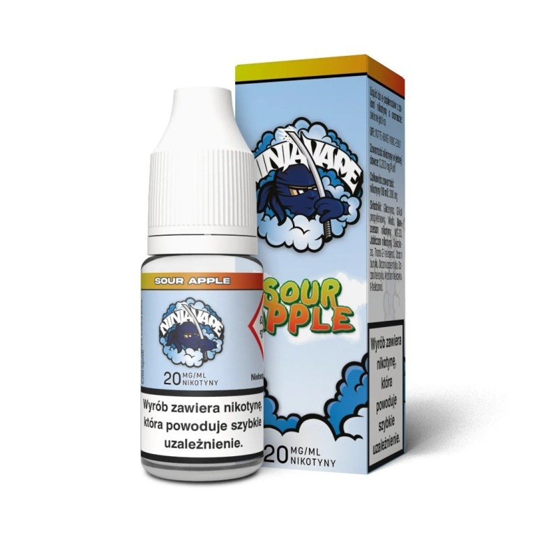 Liquid Ninja Vape Salt 10ml - Sour Apple 20mg (A25) | Eliq Vapoteur