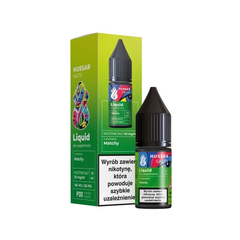 Liquid Hussar Salts 10ml - Matcha 20mg (A25) | Eliq Vapoteur