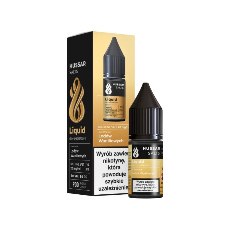 Liquid Hussar Salts 10ml - Bonbons à la vanille 20mg (A25) | Eliq Vapoteur