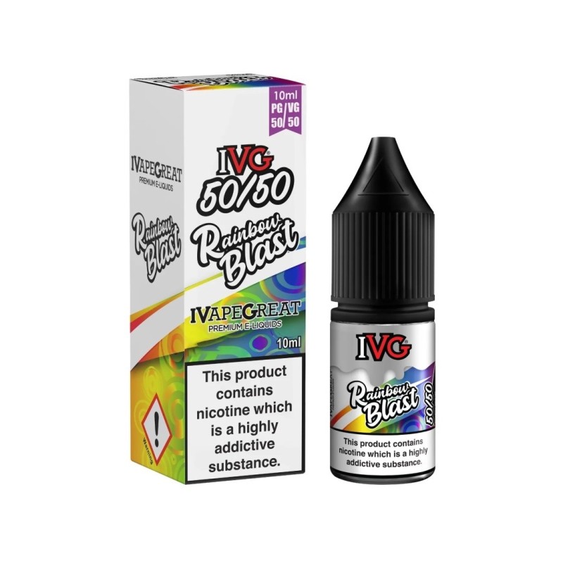 Liquid IVG 50/50 10ml - Rainbow Blast 12mg (A25) | Eliq Vapoteur