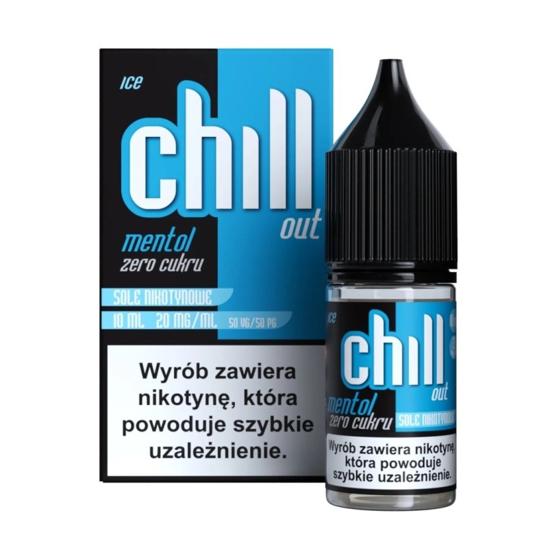 Liquid Chill Out Salt 10ml - Mentol Zero Cukru Ice 20mg (A25) | Eliq Vapoteur