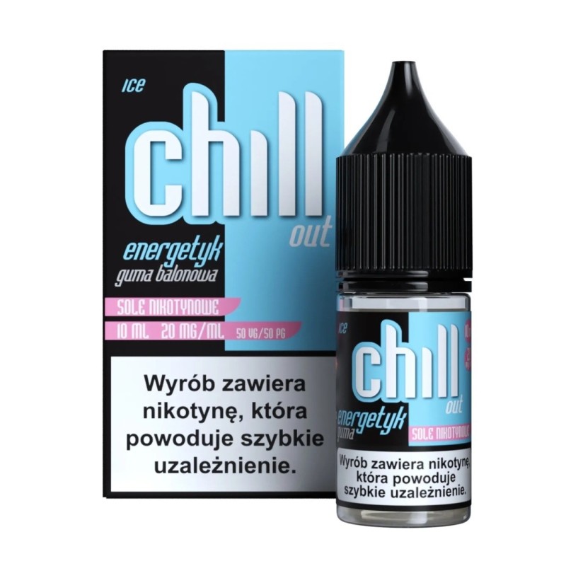 Chill Out Salt E-liquid 10ml - Energy Bubble Gum Ice 20mg | EliqVapoteur