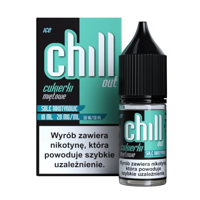 Liquid Chill Out Salt 10ml - Cukierki Miętowe Ice 20mg (A25) | Eliq Vapoteur