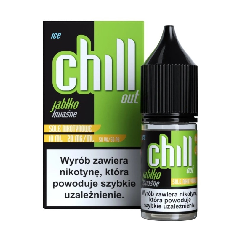 Liquid Chill Out Salt 10ml - Jabłko Kwaśne Ice 20mg (A25) | Eliq Vapoteur
