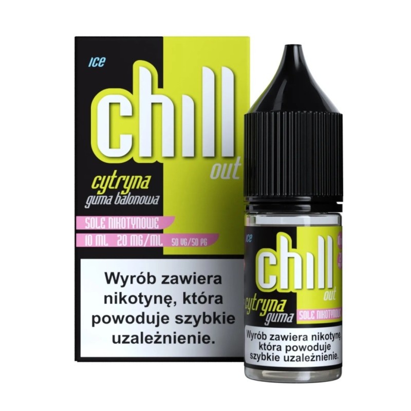 Liquid Chill Out Salt 10ml - Cytryna Guma Balonowa Ice 20mg (A25) | Eliq Vapoteur
