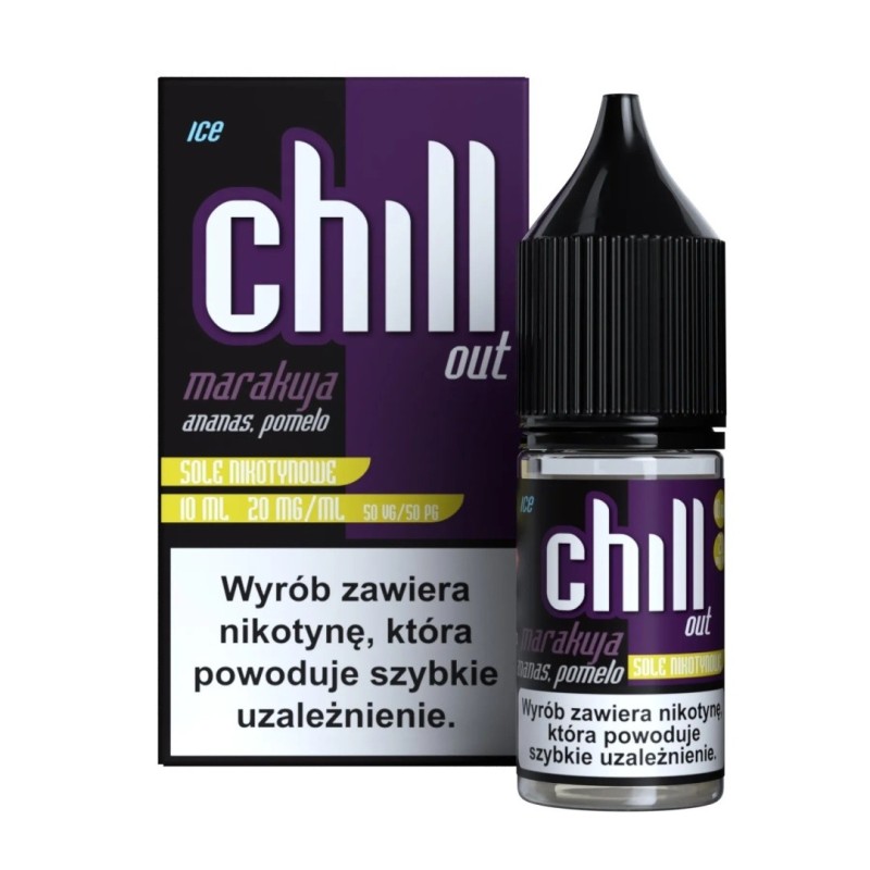 Liquid Chill Out Salt 10ml - Marakuja Ananas Pomelo Ice 20mg (A25) | Eliq Vapoteur