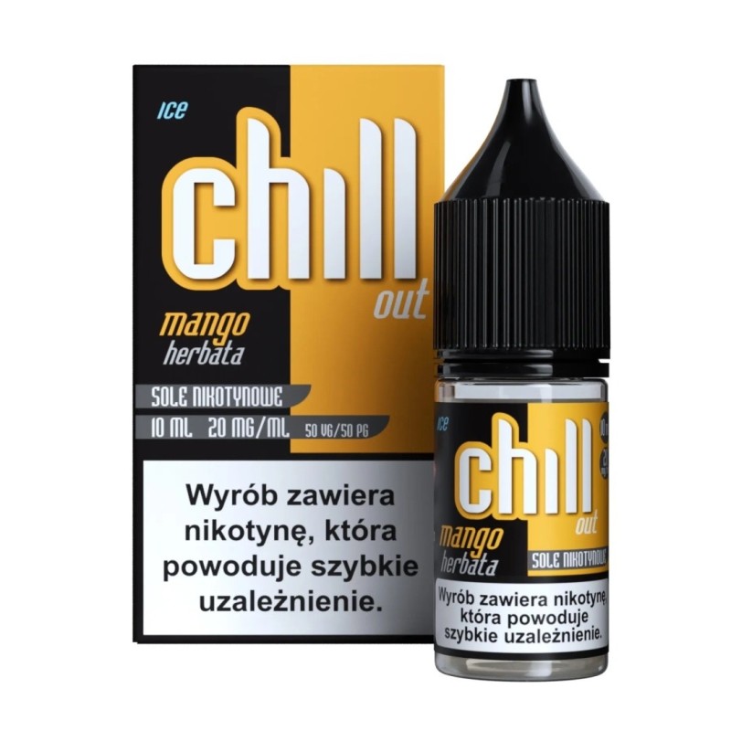 Chill Out Salt E-liquid 10ml - Mango Iced Tea 20mg | EliqVapoteur