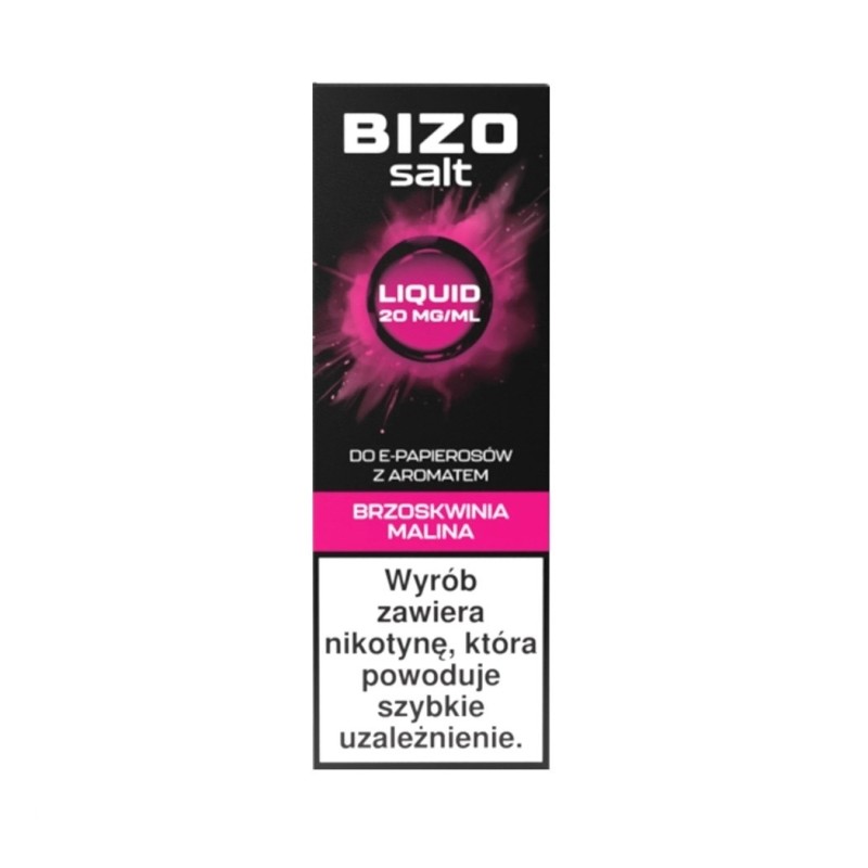 Liquid Bizo Salt 10ml - Pêche Framboise 20mg (A25) | Eliq Vapoteur