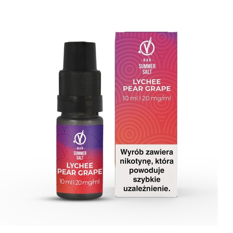 Liquid VBar Summer Salt 10ml - Lychee Pear Grape 20mg (A25) | Eliq Vapoteur