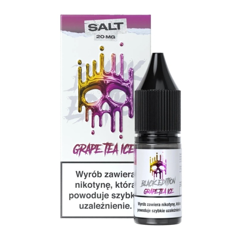 Liquid Dark Line Black Salt 10ml - Grape Tea Ice 20mg (A25) | Eliq Vapoteur