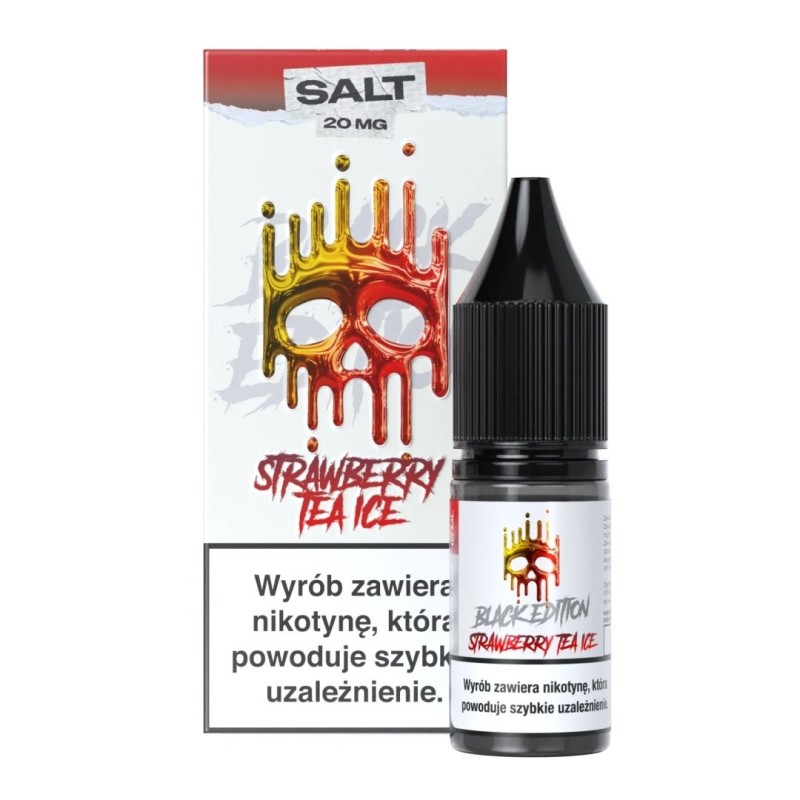 Liquid Dark Line Black Salt 10ml - Strawberry Tea Ice 20mg (A25) | Eliq Vapoteur