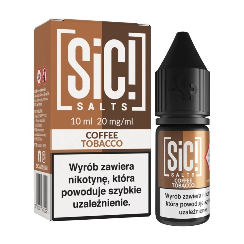 Liquid Sic Salts 10ml - Coffee Tobacco 20mg | Eliq Vapoteur