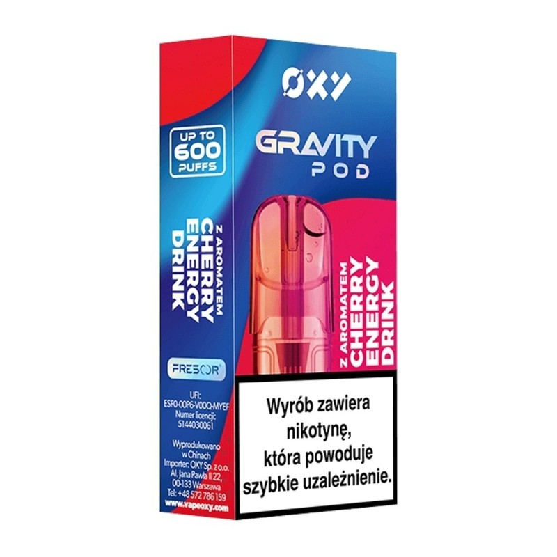 Wkład OXY Gravity 2ml - Cherry Energy Drink 20mg (A25) | Eliq Vapoteur