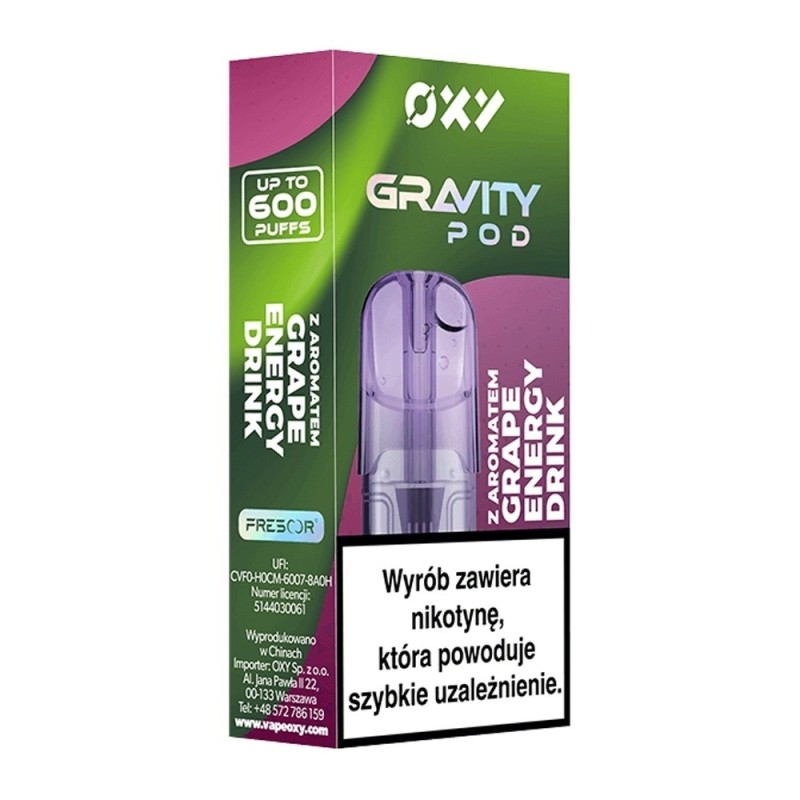 Wkład OXY Gravity 2ml - Grape Energy Drink 20mg (A25) | Eliq Vapoteur
