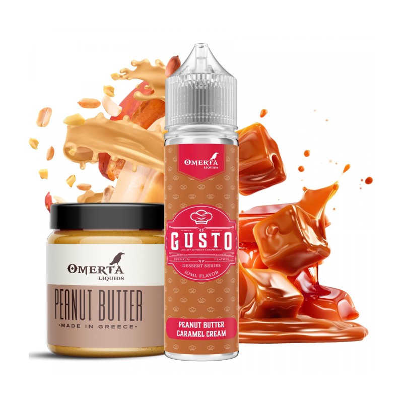 Longfill Omerta 10/60ml - Gusto Peanut Butter Caramel (A25) | Eliq Vapoteur